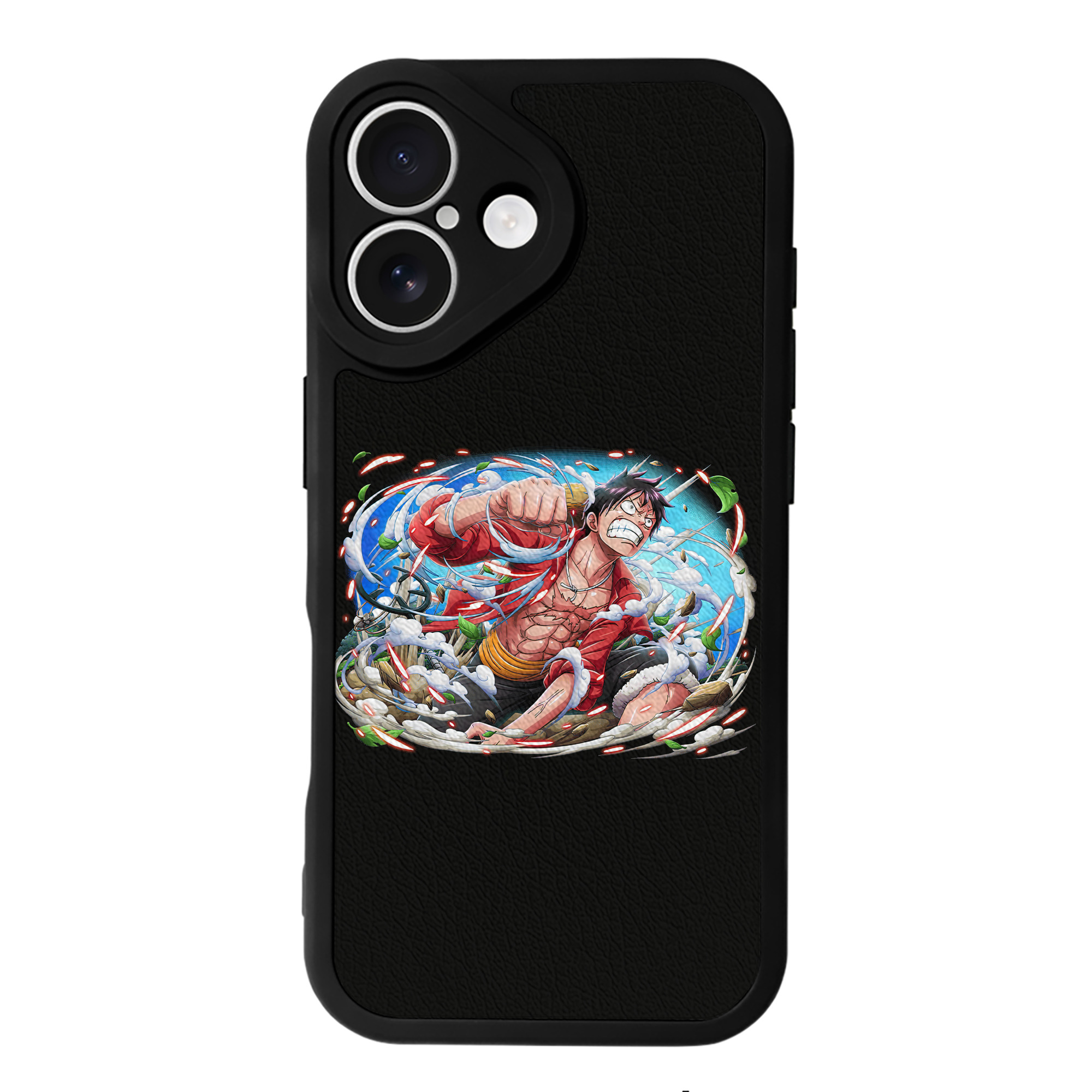 （画像用） ワンピース モンキー・D・ルフィ ONE PIECE Monkey D. Luffy 【iPhone 16シリーズ対応】シリコンスマホケース（レザー調） 材質：シリコン
